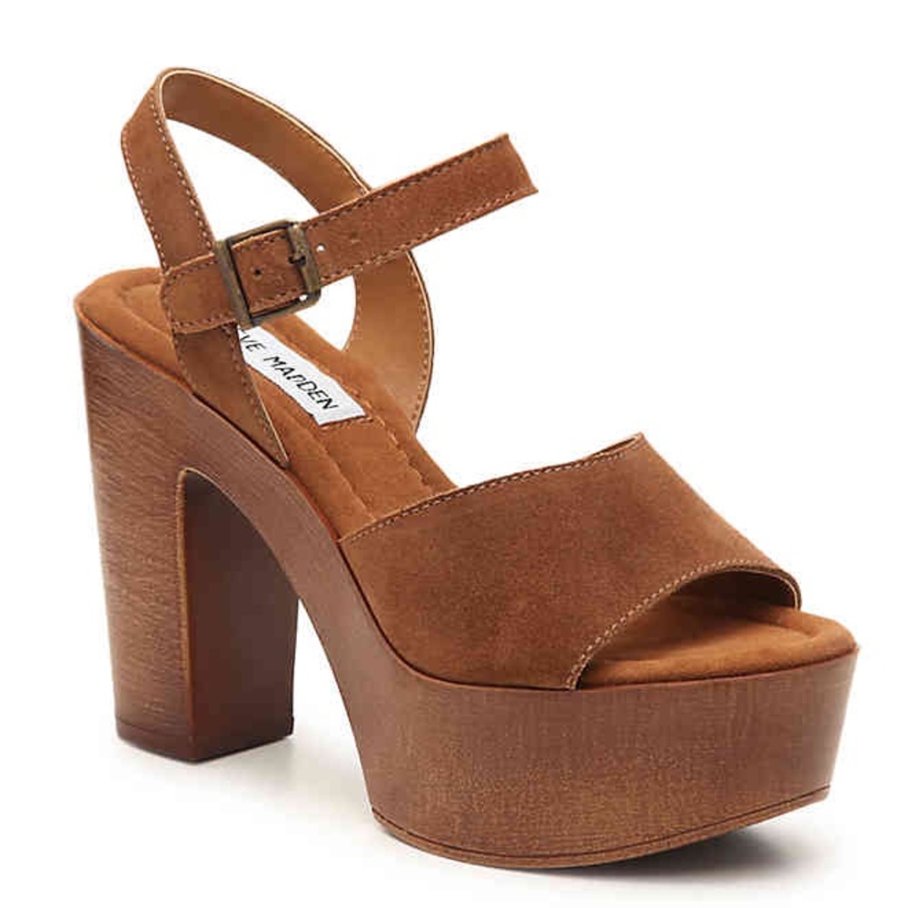 Steve Madden Lulla Chestnut Suede Platform Sandal